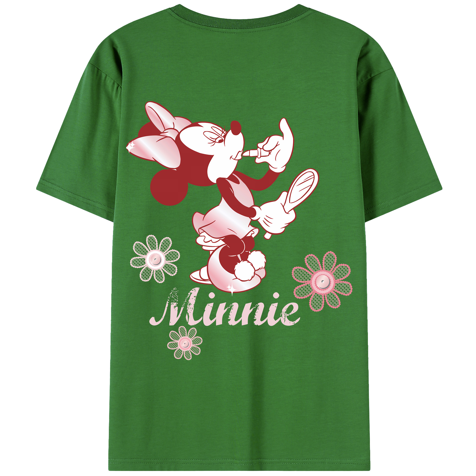 （画像用） ミッキーマウス Mickey Mouse レディース半袖Tシャツ(バックプリント)